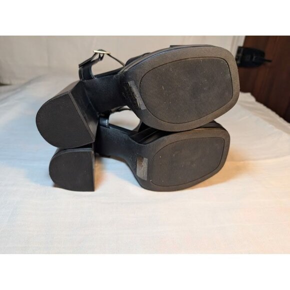 Dream Paris women's size 8 black platform sandals Y2K vegan leather - Picture 8 of 8